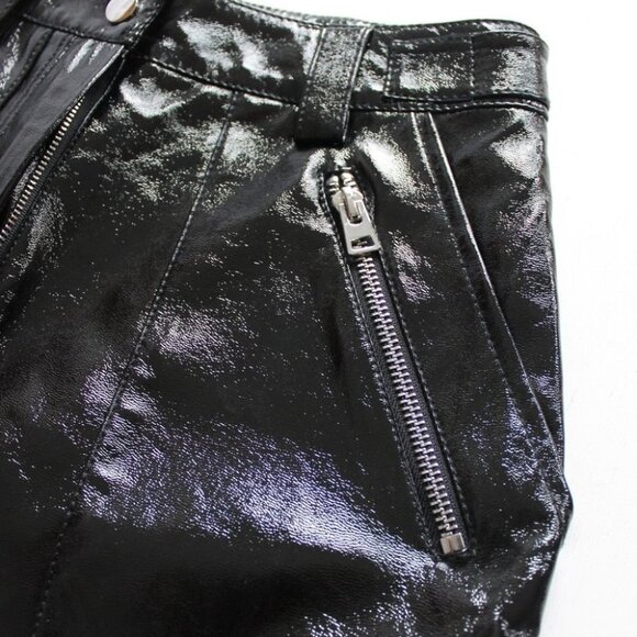 NEW Topshop Women's Black Lily Straight Leg Faux  Leather Size 2 Medium Pants - Picture 3 of 12